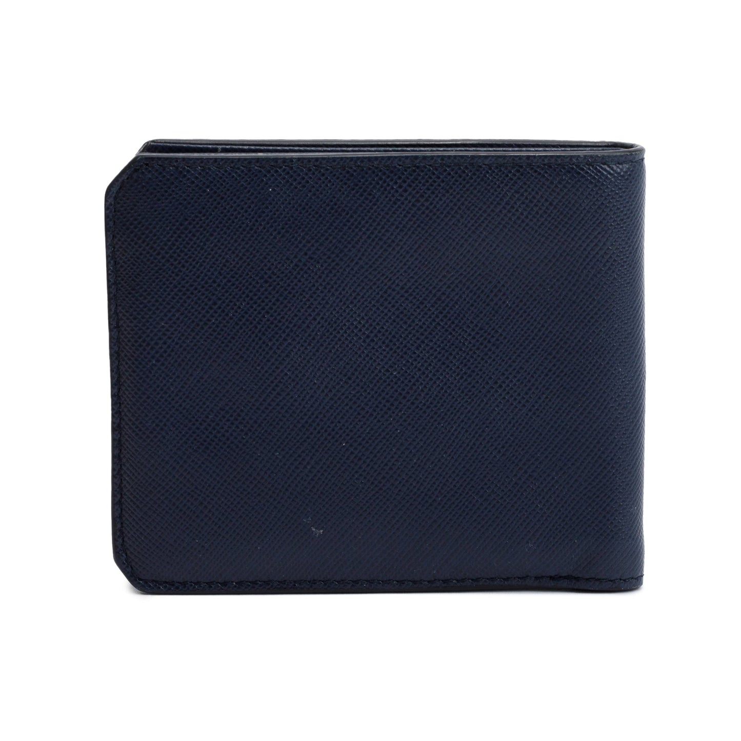 Prada Blue Saffiano Leather Bi-Fold Wallet