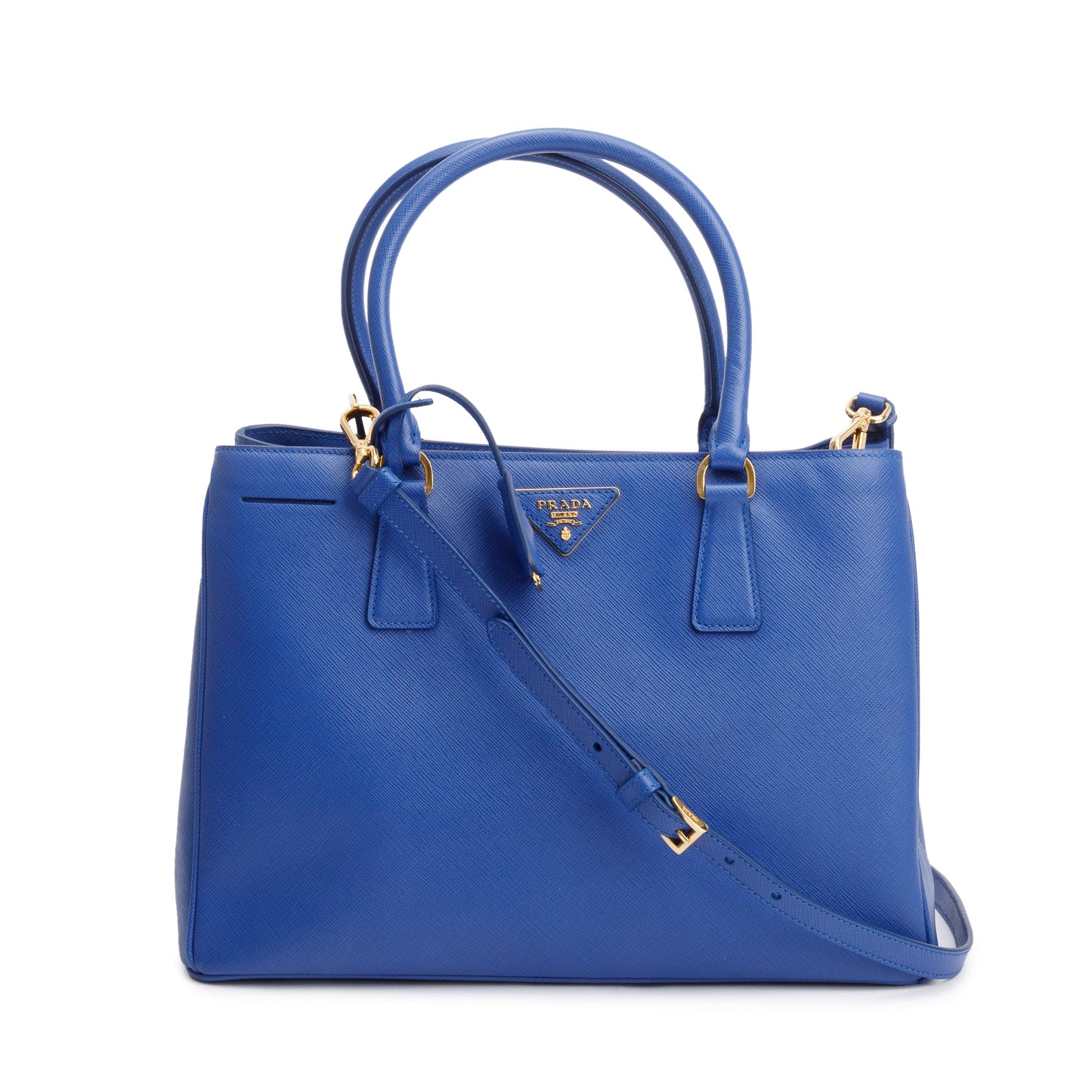 Prada Blue Saffiano Lux Medium Galleria Zip Tote