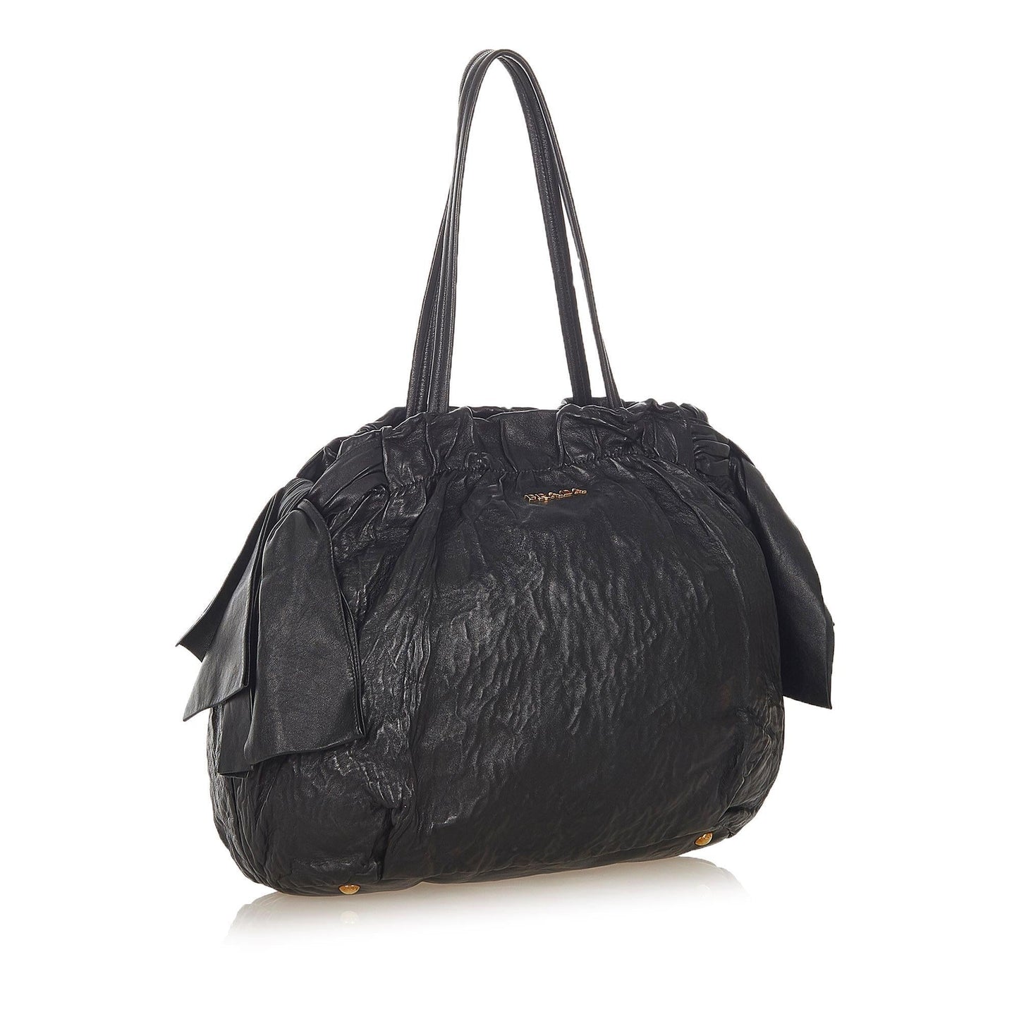 Prada Bow Lambskin Leather Tote Bag ( )