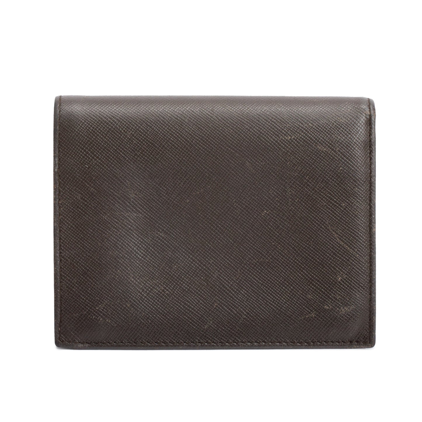 Prada Brown Saffiano Leather Bi-Fold Wallet