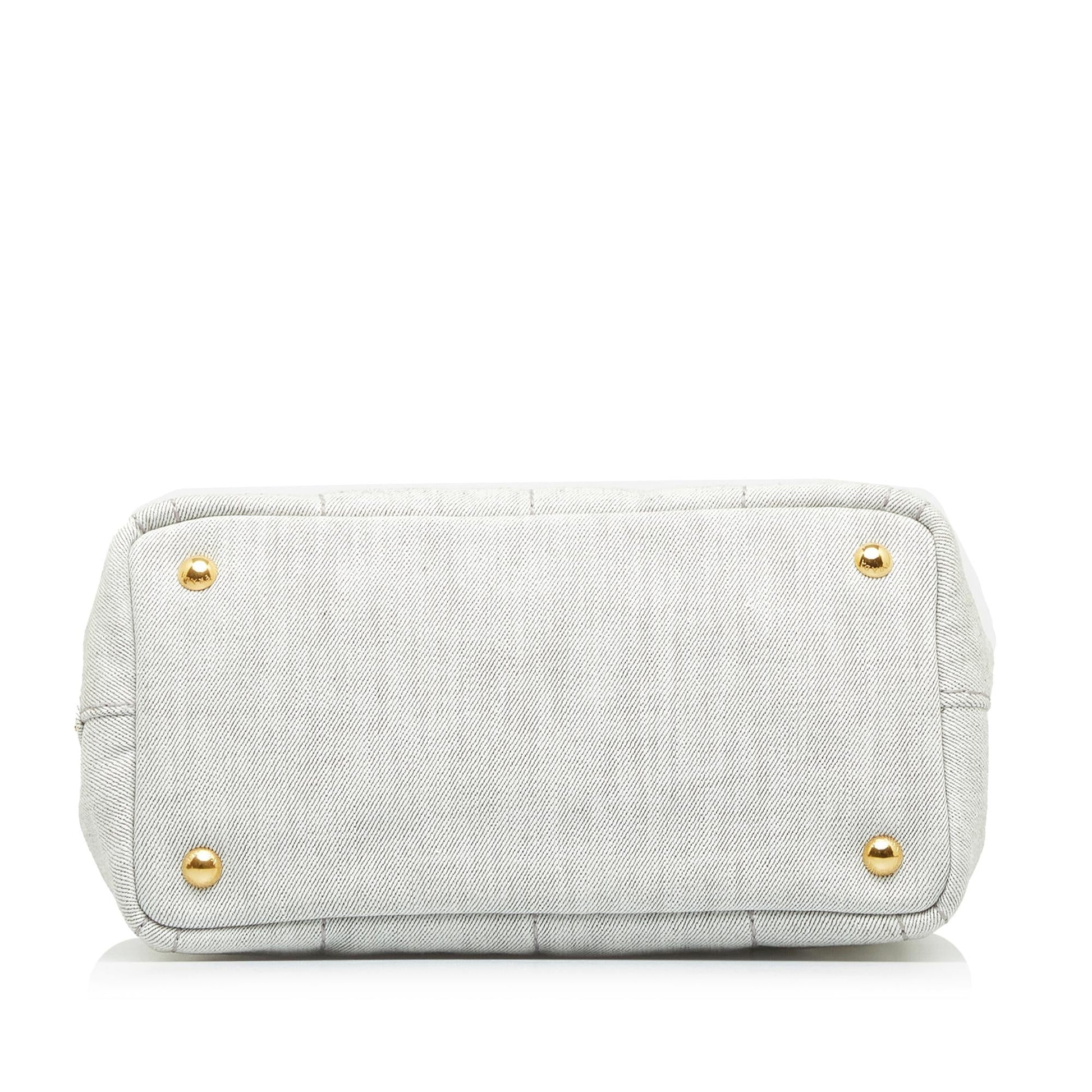 Prada Canapa Logo Denim Satchel (SHG-wHZCCJ)