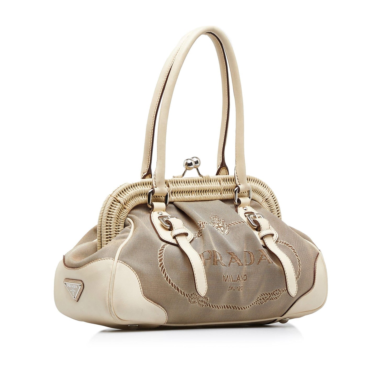 Prada Canapa Logo Frame Handbag (SHG-)