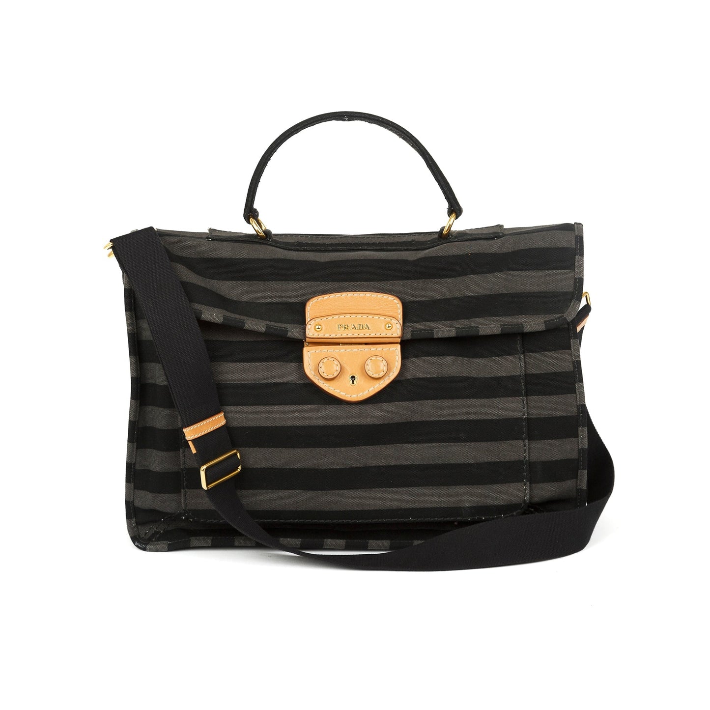 Prada Canapa Stripe Messenger Bag
