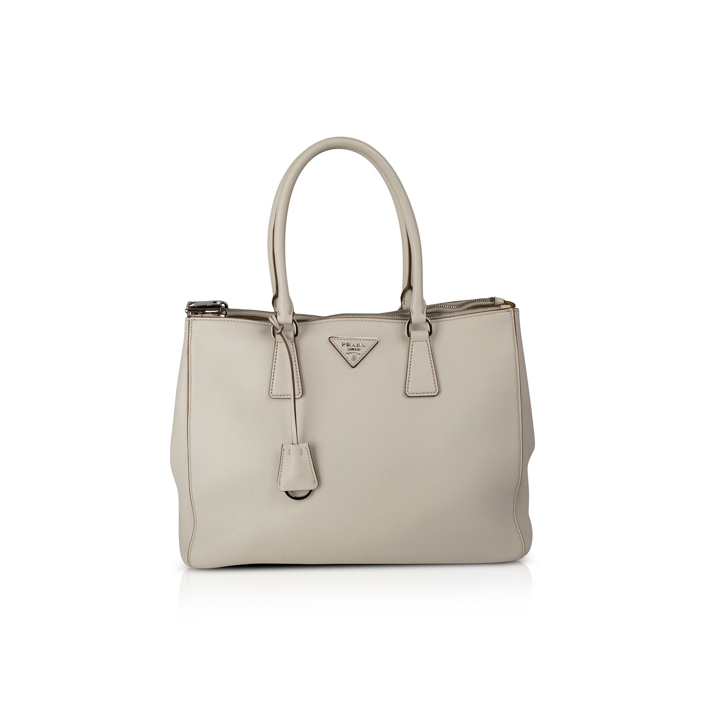 Prada City Calf Double Zip Galleria Tote
