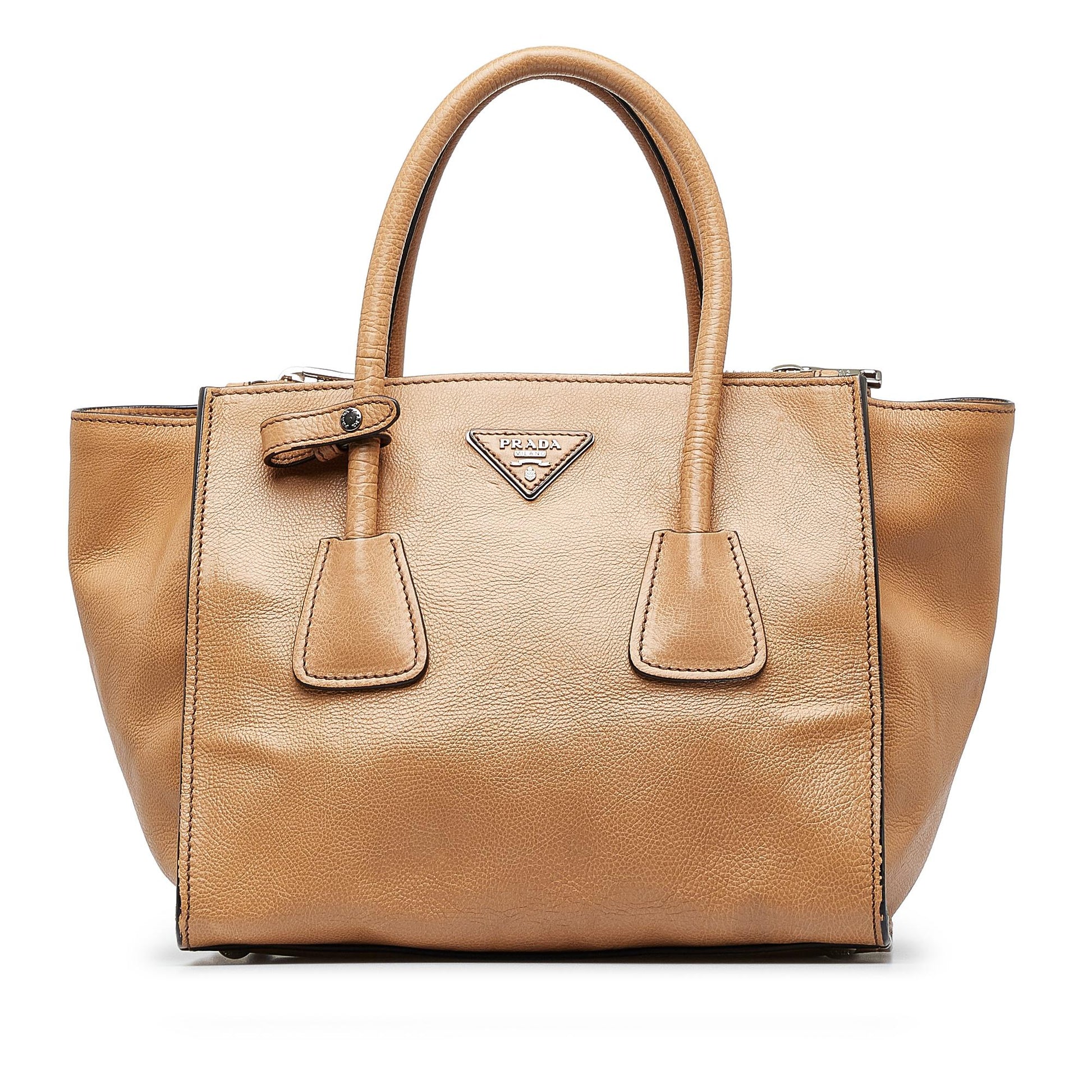 Prada City Calf Double Zip Tote ( )