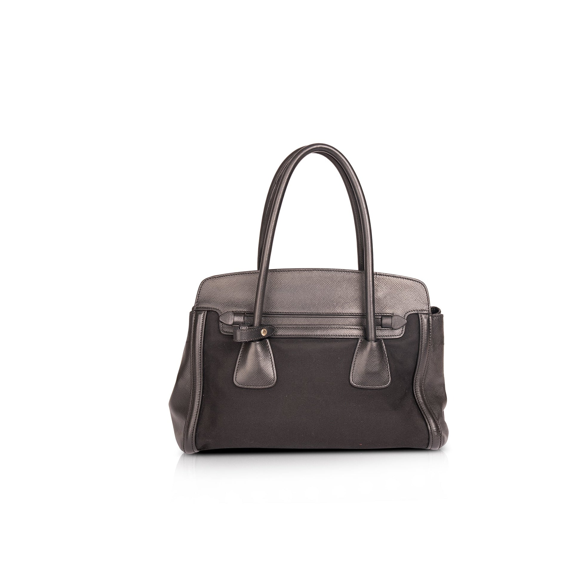 Prada Corda Canapa and Saffiano Top Handle Bag