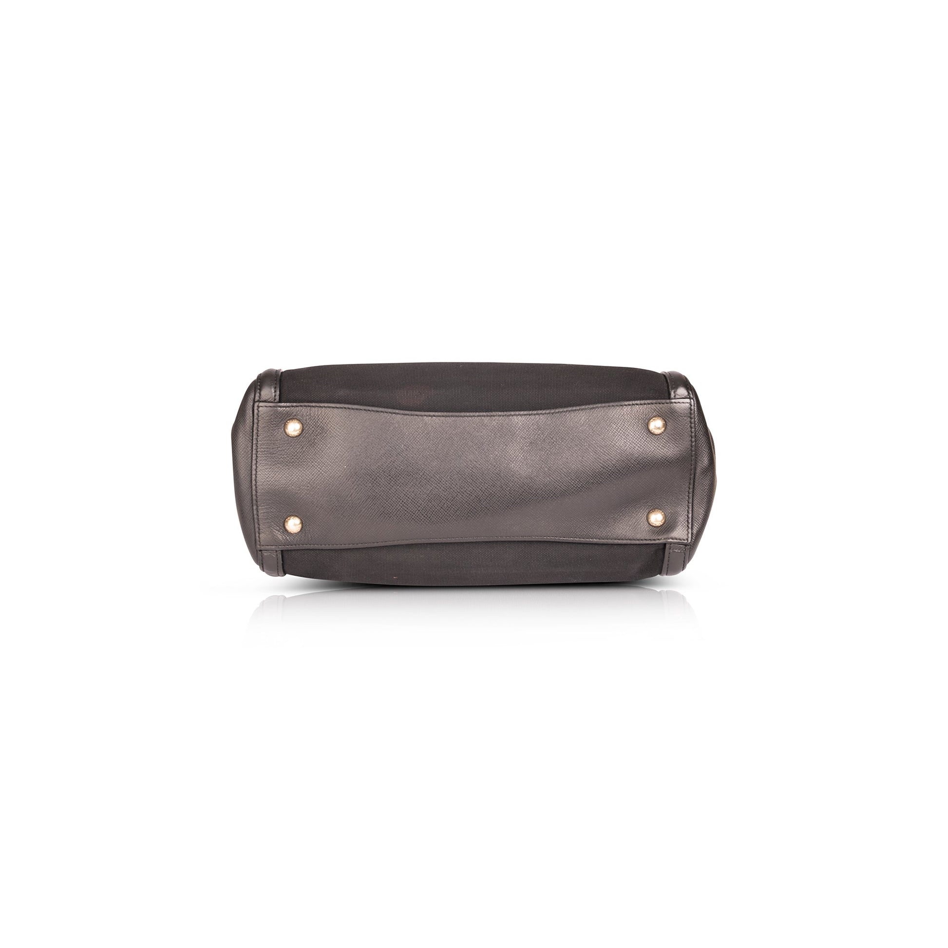 Prada Corda Canapa and Saffiano Top Handle Bag