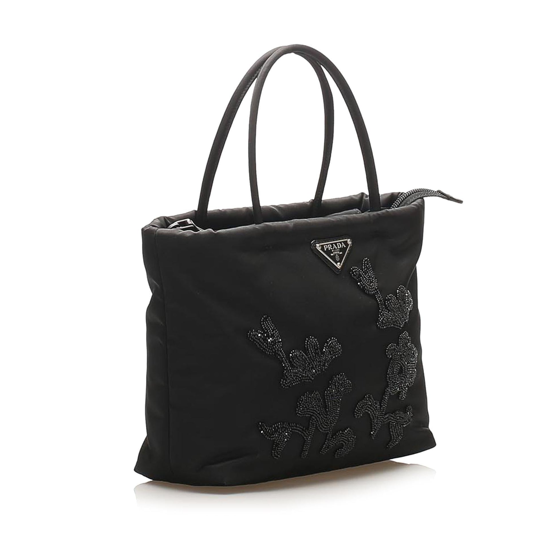 Prada Embroidered Tessuto Tote Bag ( )