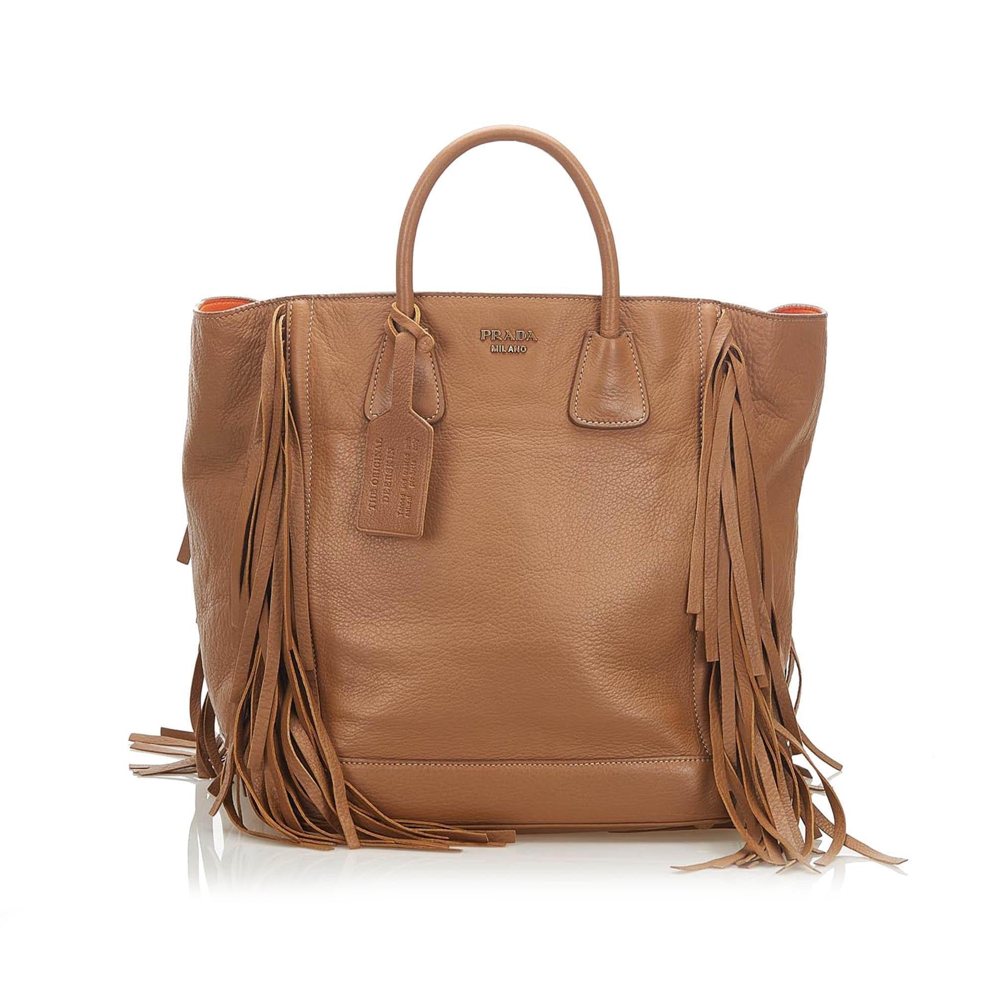 Prada Fringe Leather Tote Bag ( )