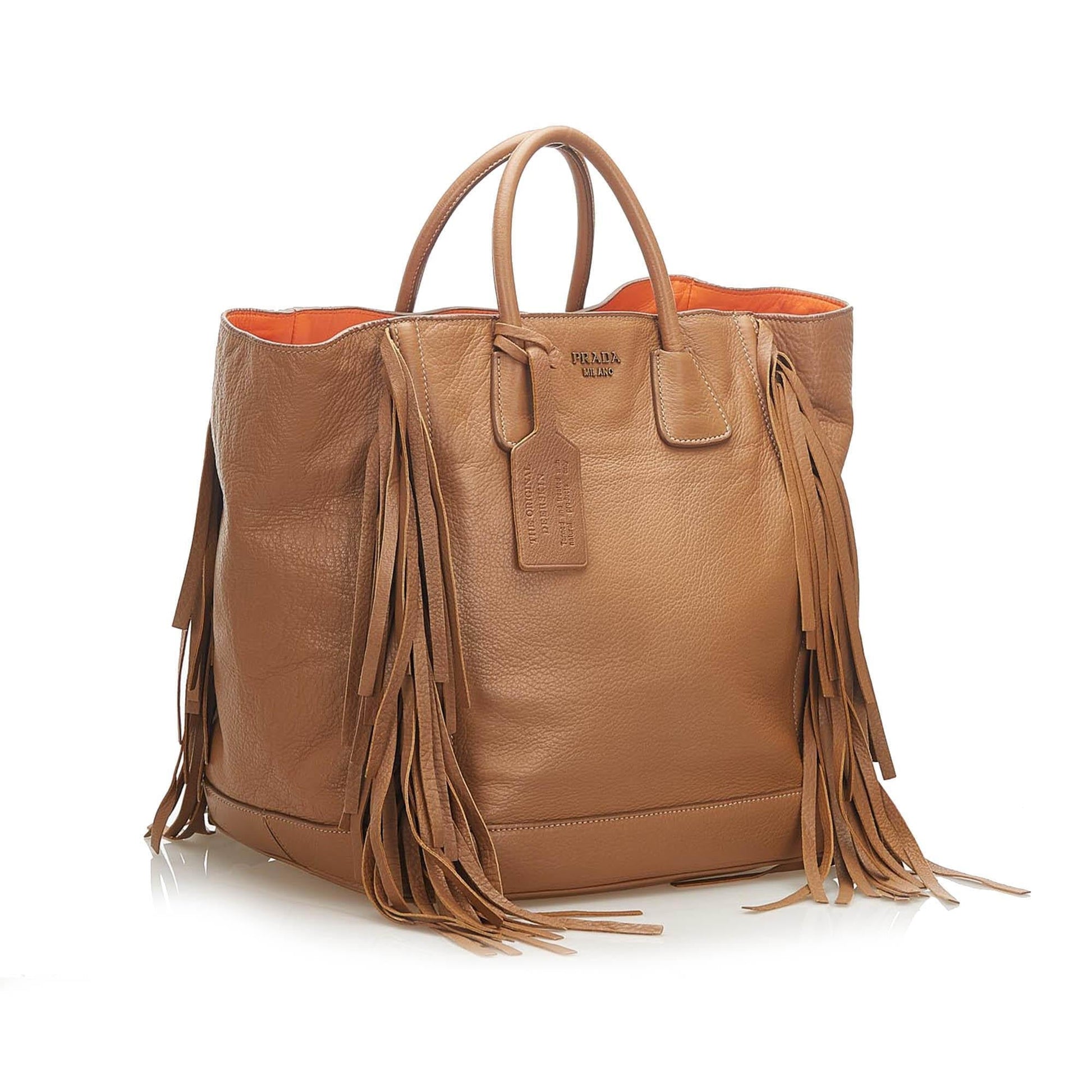 Prada Fringe Leather Tote Bag ( )