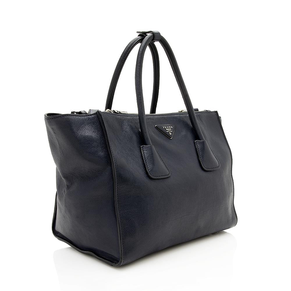 Prada Glace Calf Twin Pocket Tote ( )