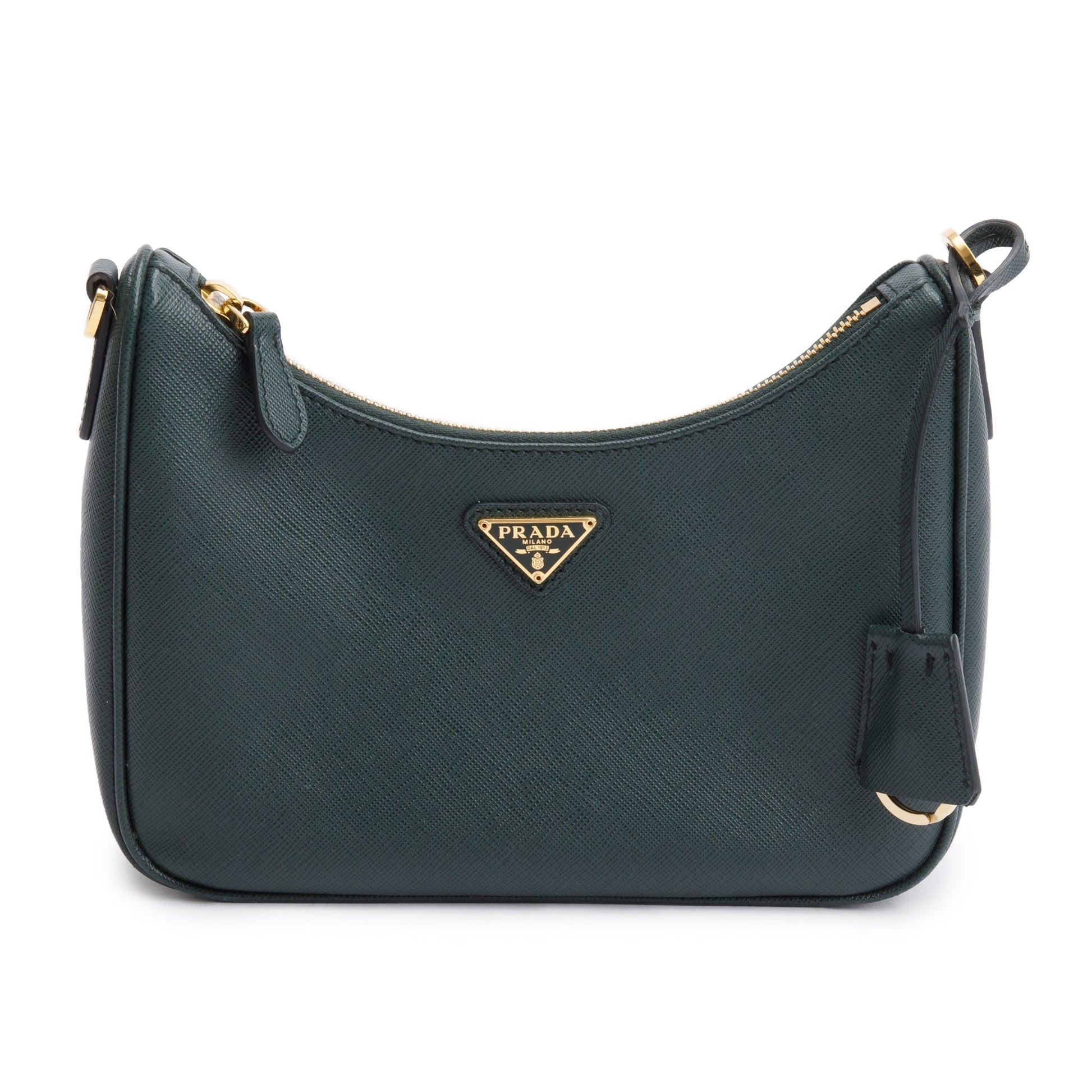 Prada Green Saffiano Leather Re-Edition 2005 Shoulder Bag