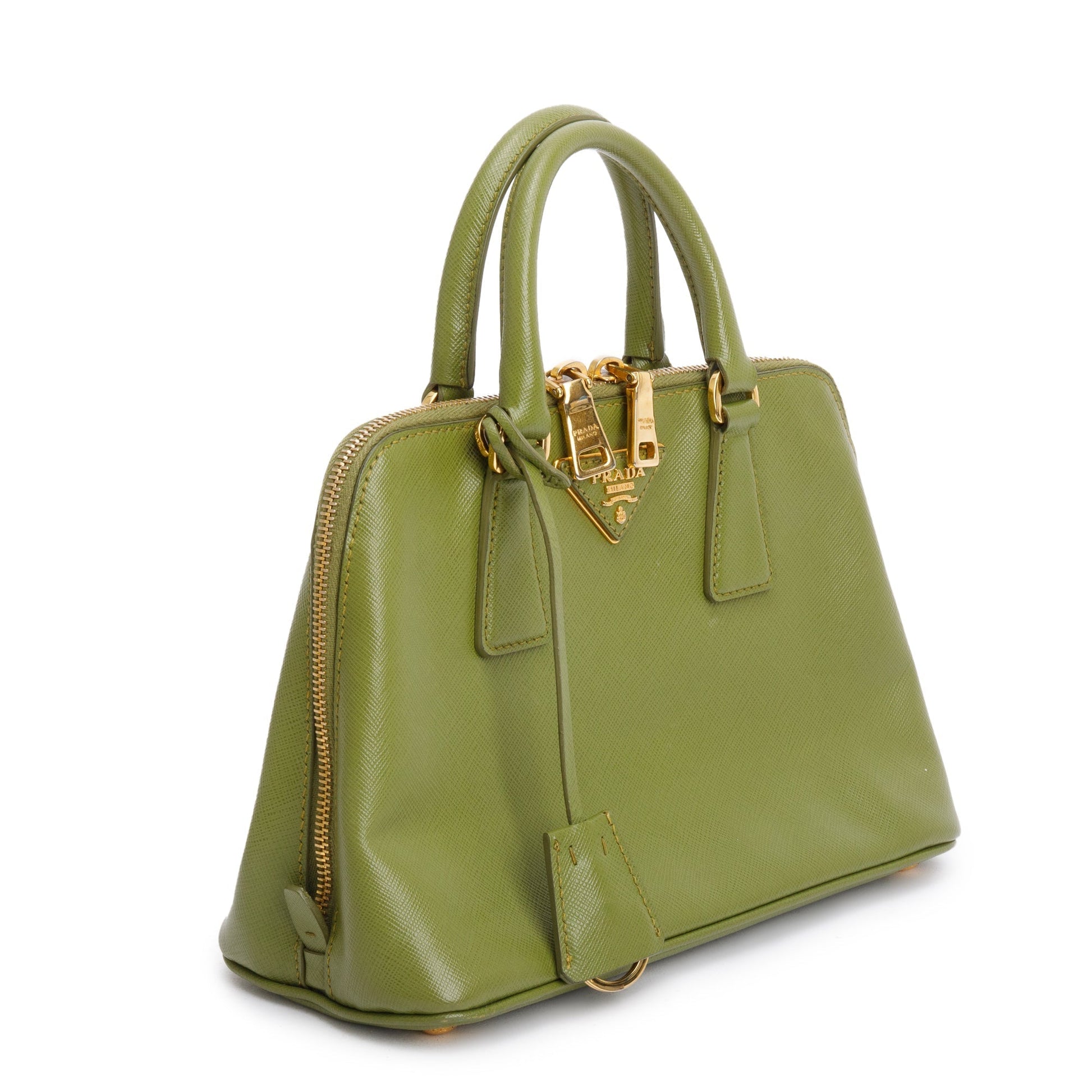 Prada Green Saffiano Lux Small Promenade Tote
