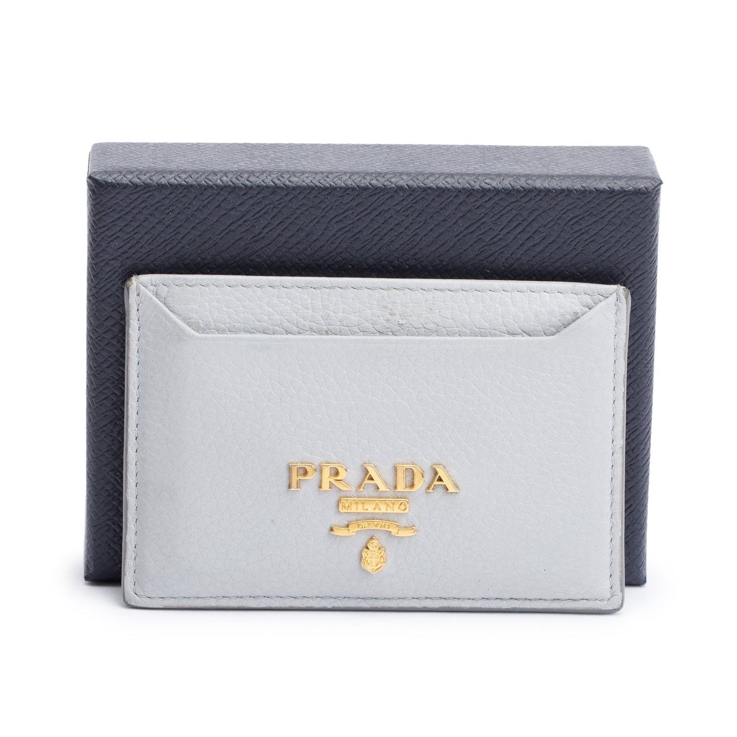 Prada Grey Saffiano Leather Card Holder