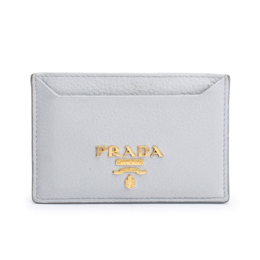 Prada Grey Saffiano Leather Card Holder
