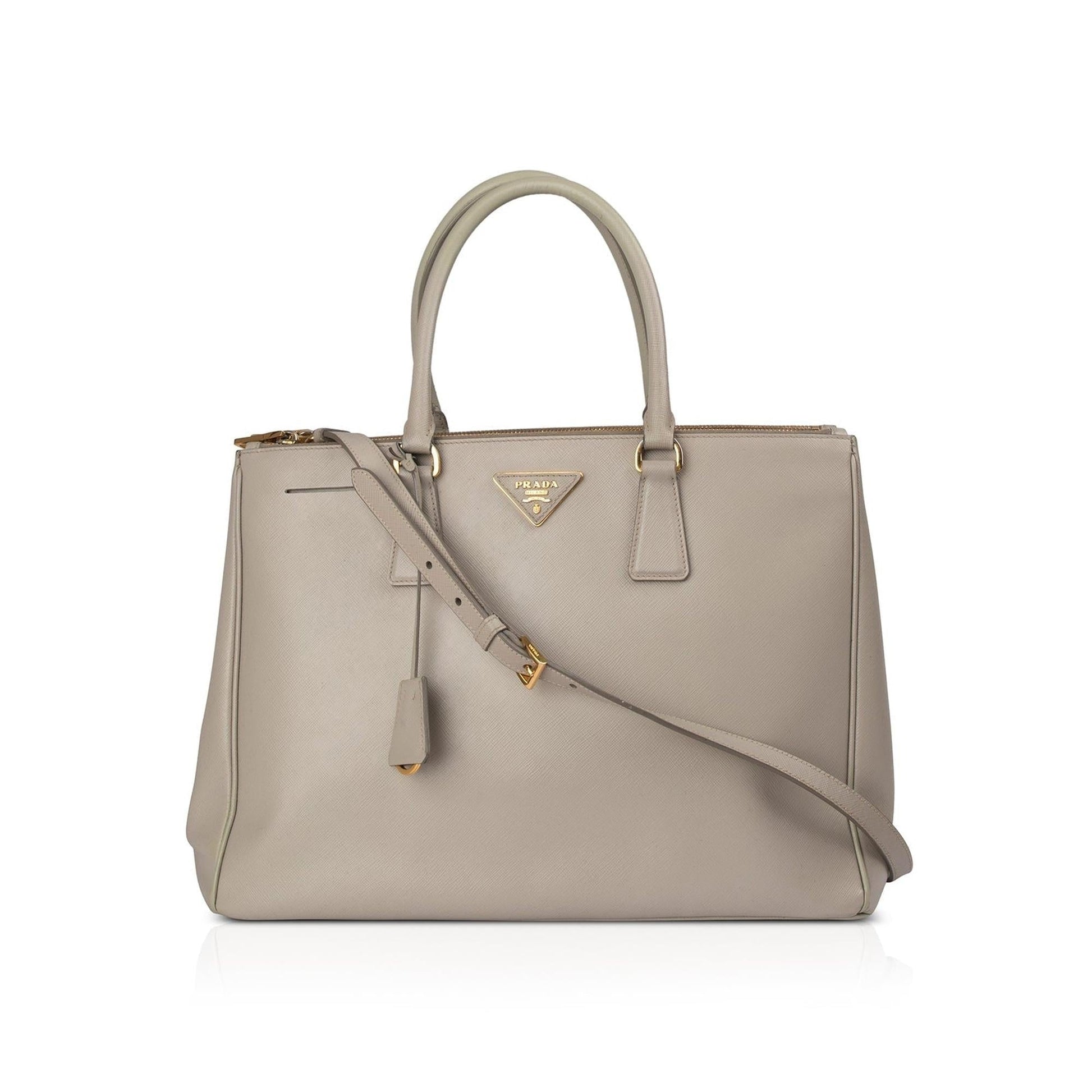 Prada Large Saffiano Lux Double Zip Tote