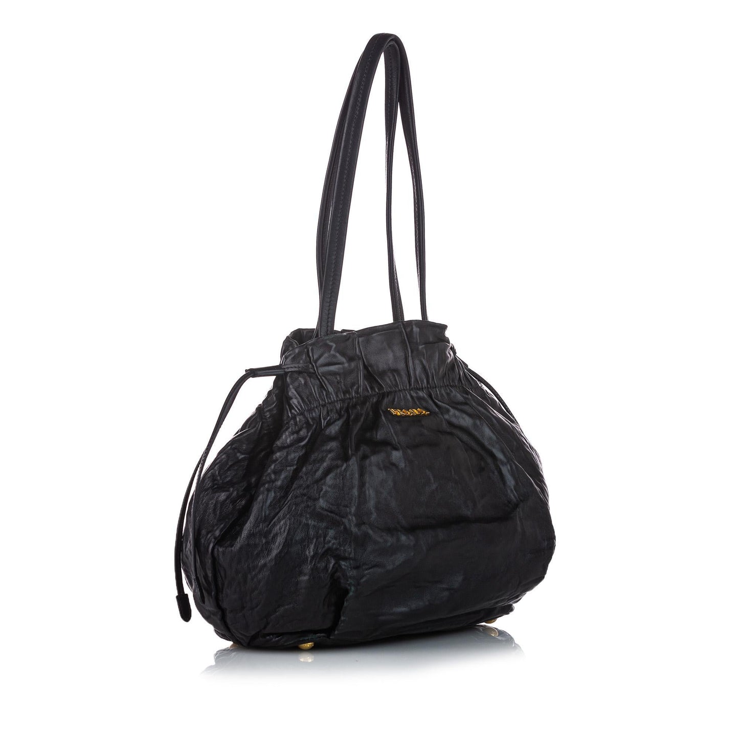 Prada Leather Drawstring Tote Bag ( )