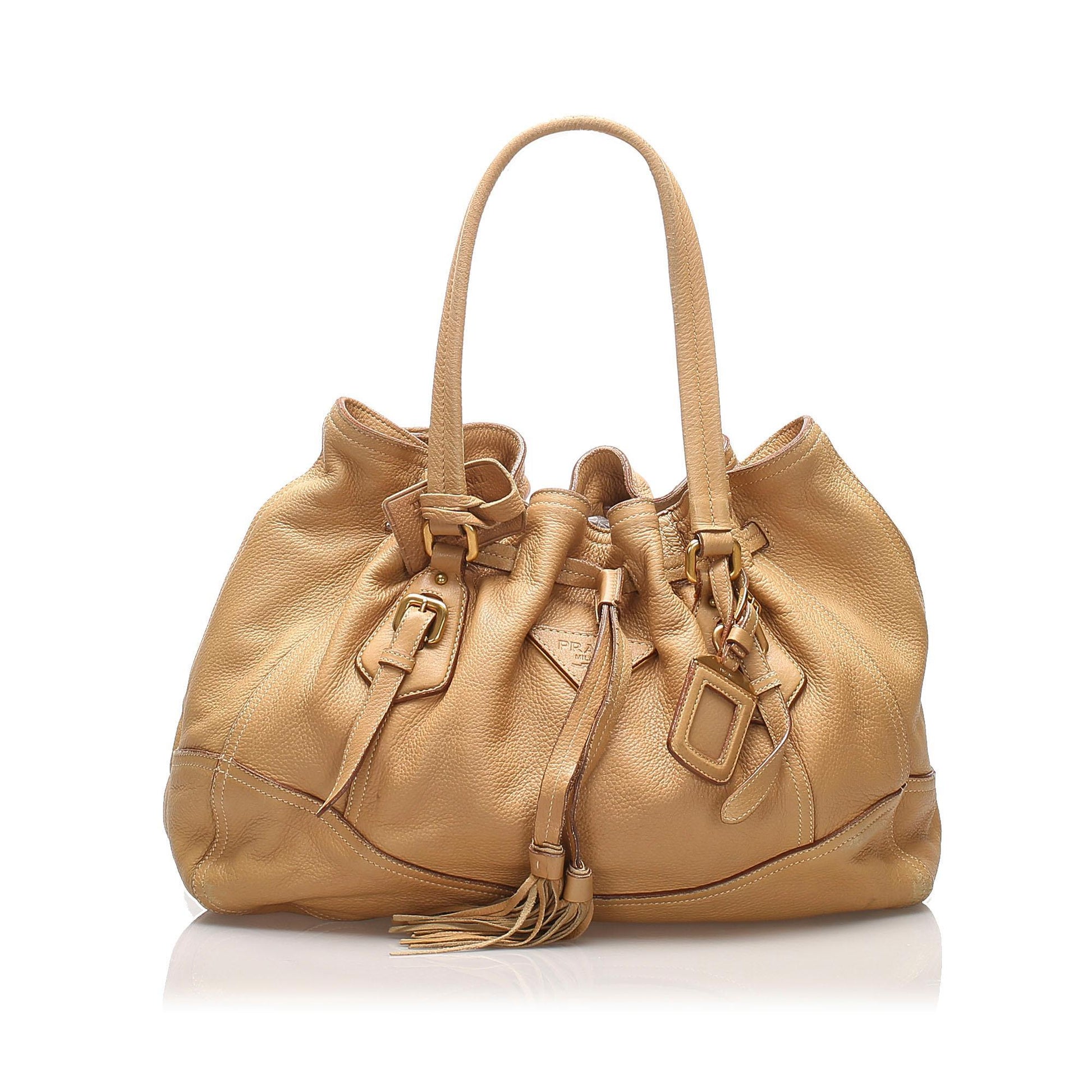 Prada Leather Tassel Tote Bag ( )