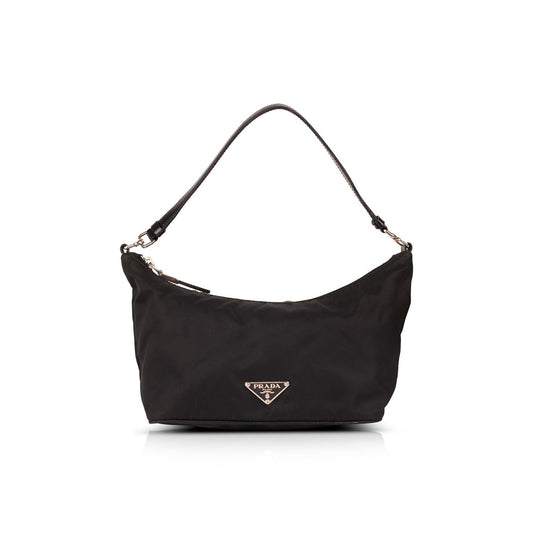 Prada Leather-Trimmed Tessuto Pochette