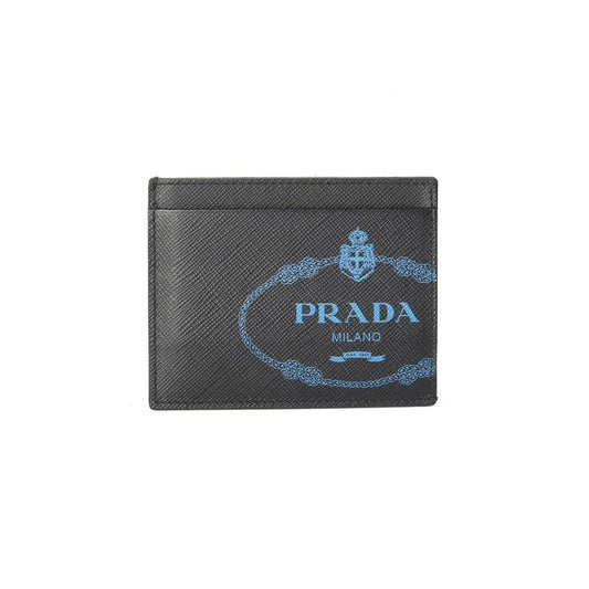 Prada Logo Printed Saffiano Leather Card Holder