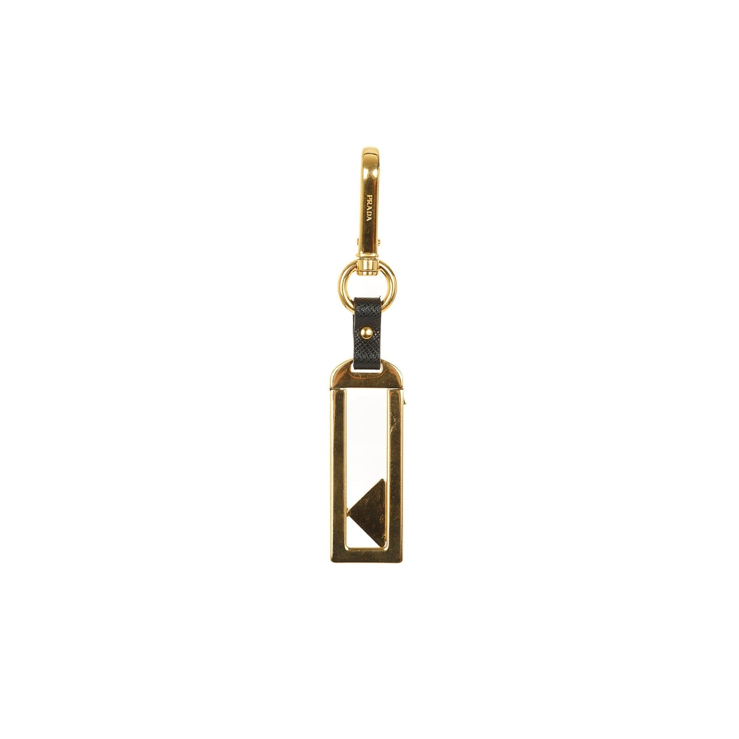 Prada Metal Name Tag Keychain