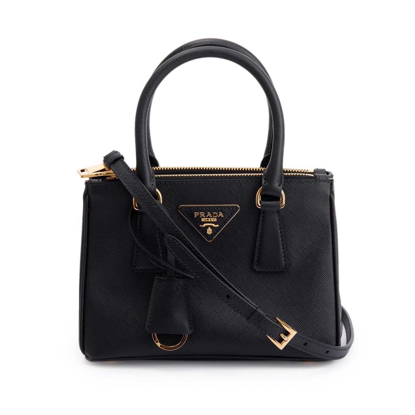 Prada Mini Saffiano Lux Galleria Double Zip Tote