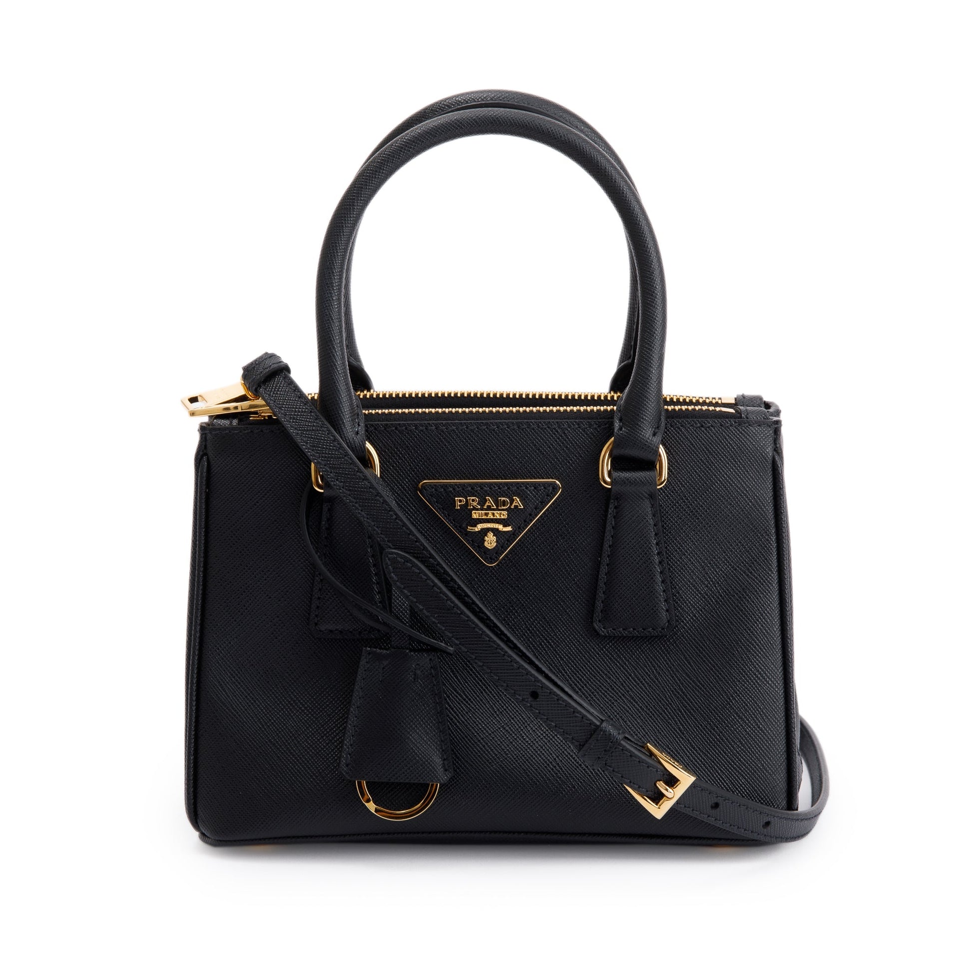 Prada Mini Saffiano Lux Galleria Double Zip Tote