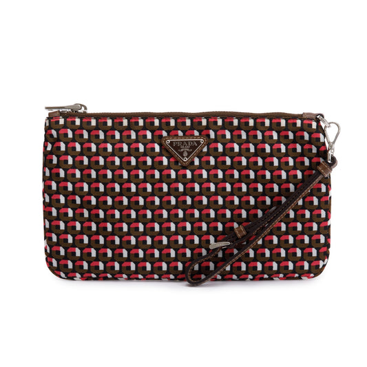 Prada Multicolor Tessuto Stampato Nylon Wristlet
