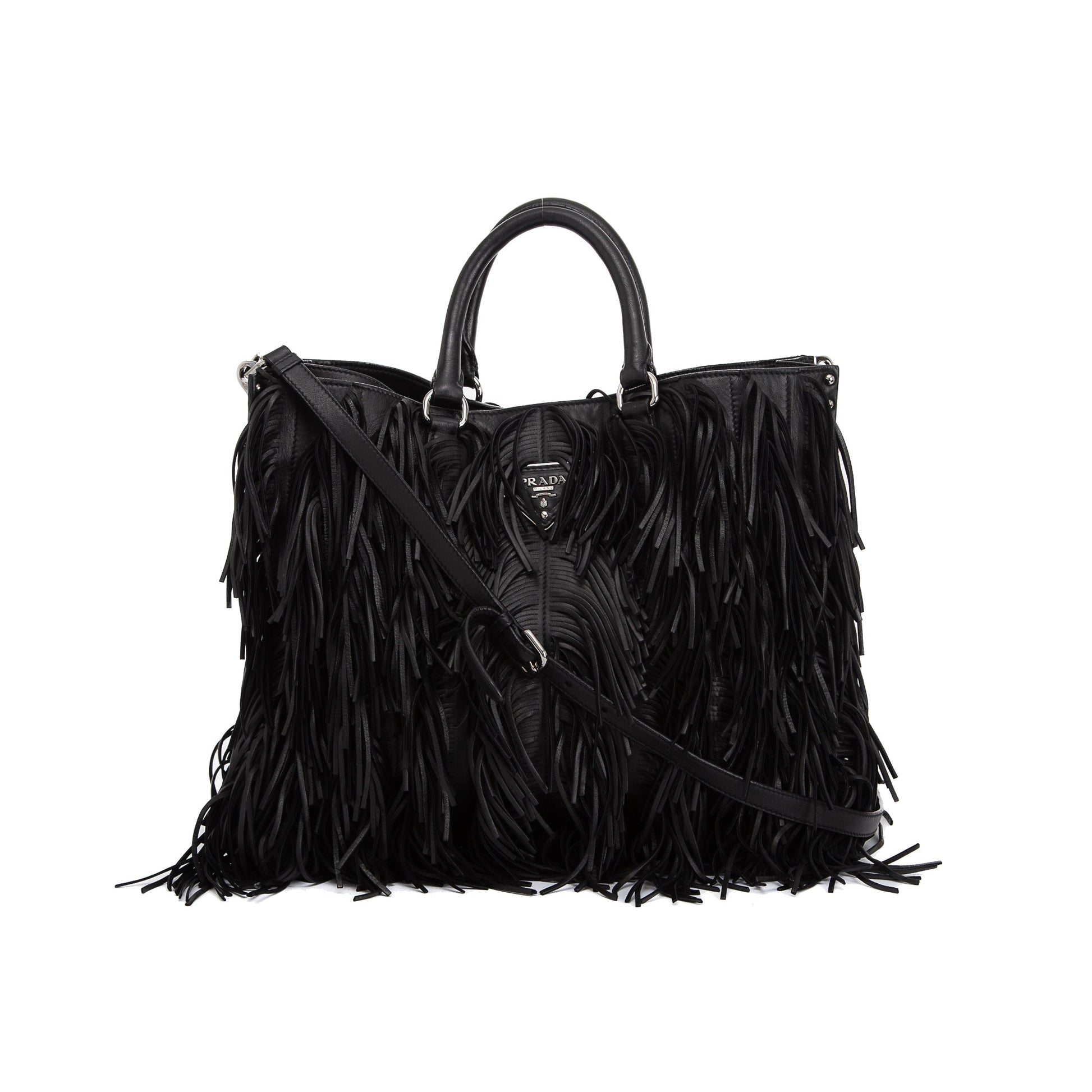 Prada Nappa Leather Fringe Tote