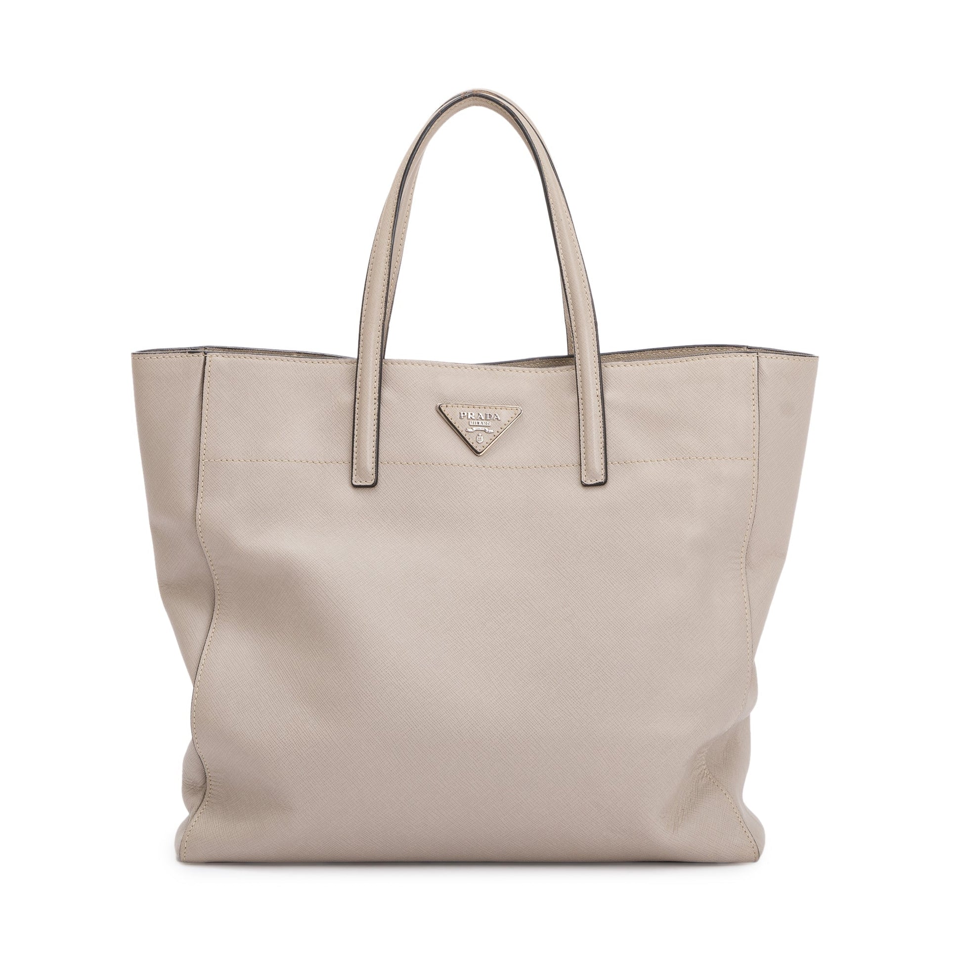 Prada Neutral Saffiano Soft Leather Tote