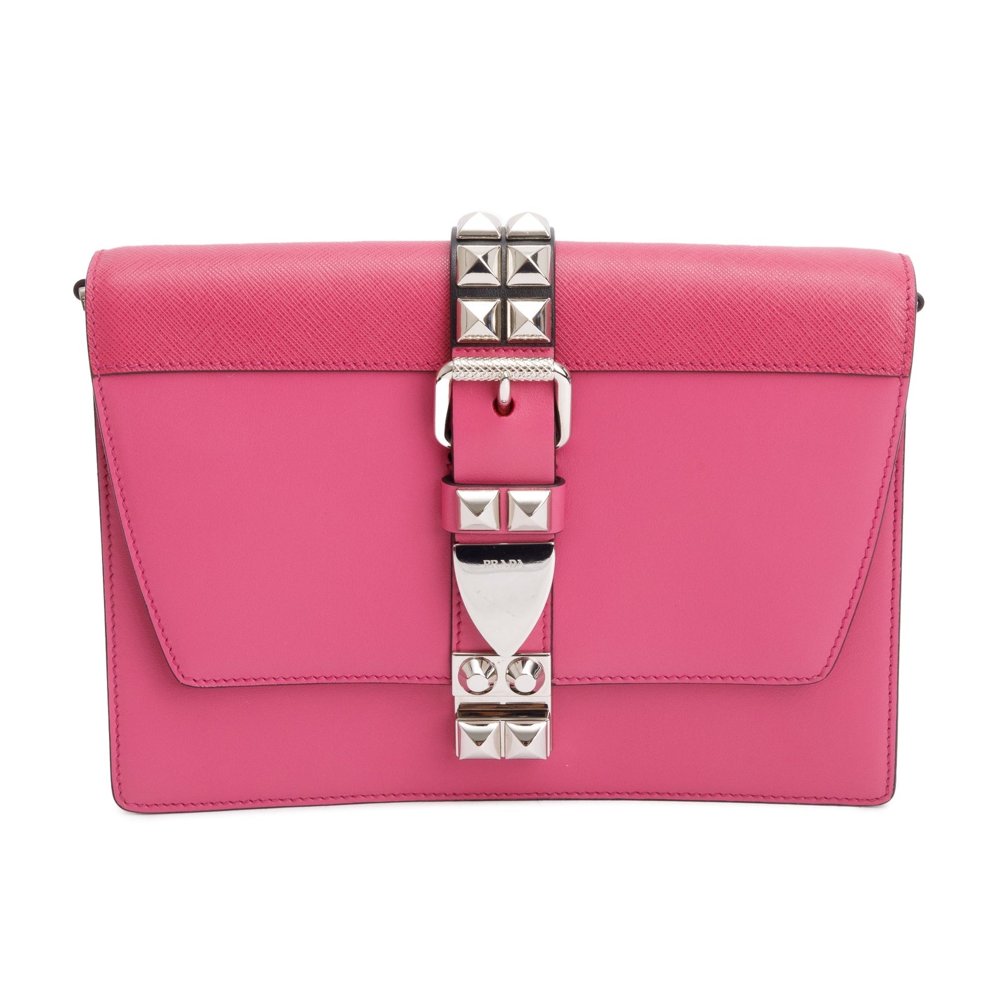 Prada Pink Saffiano City Calf Leather Elektra Bag