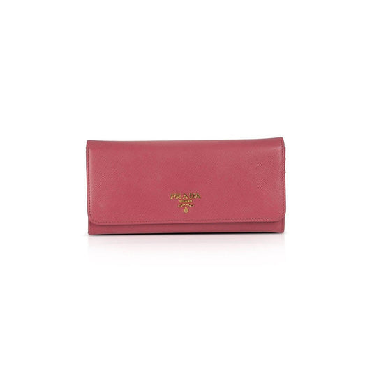 Prada Pink Saffiano Continental Wallet