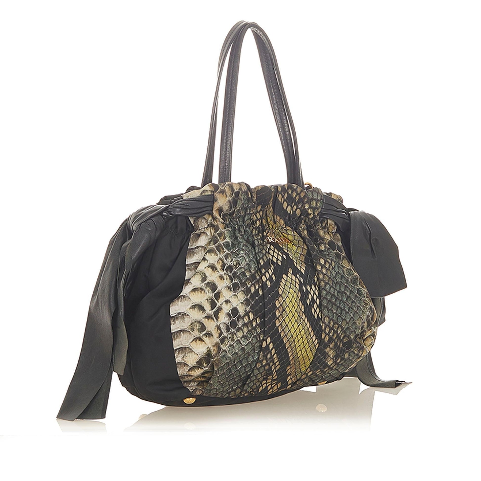Prada Pitone Bow Tote Bag ( )