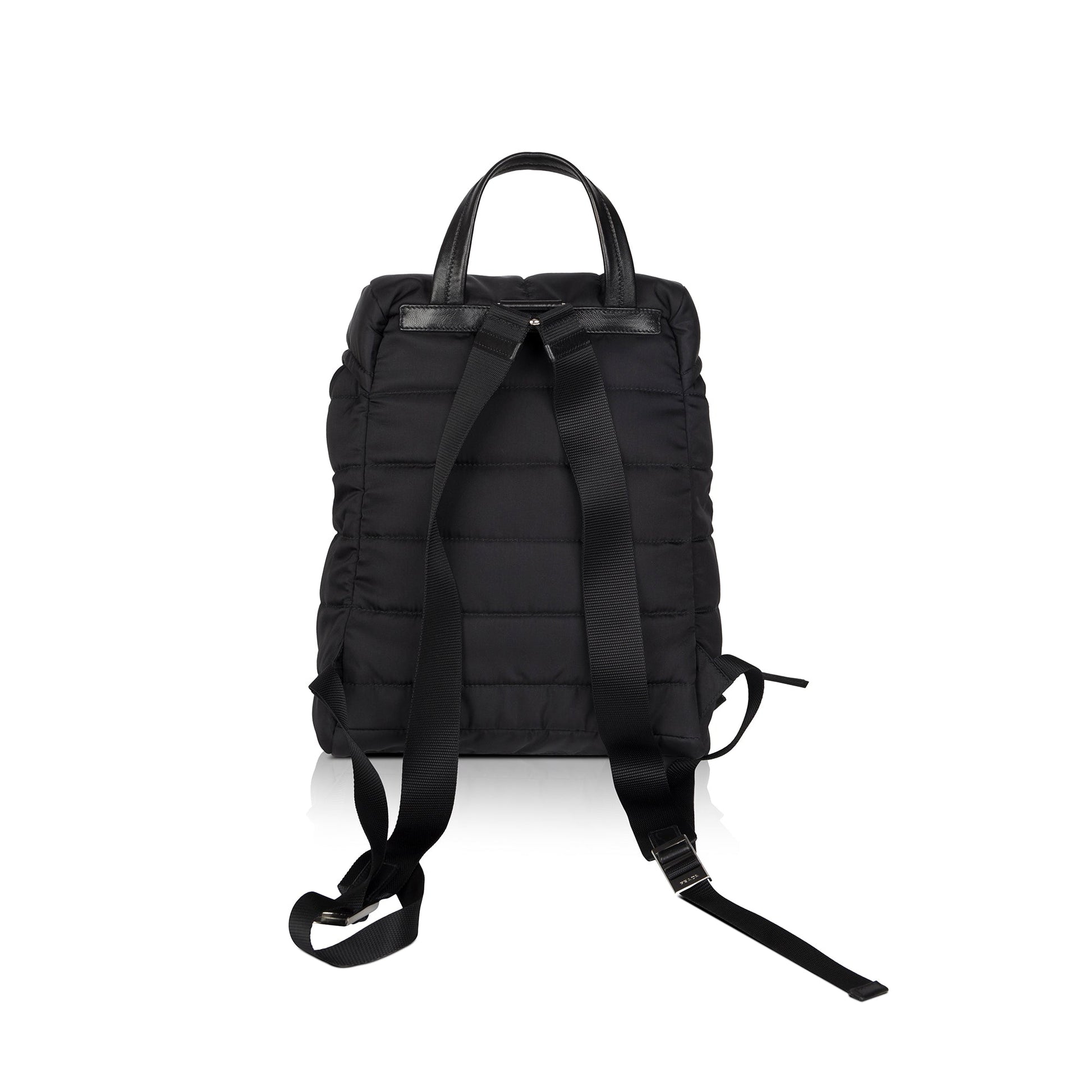 Prada Quilted Tessuto Nylon Double Buckle Backpack