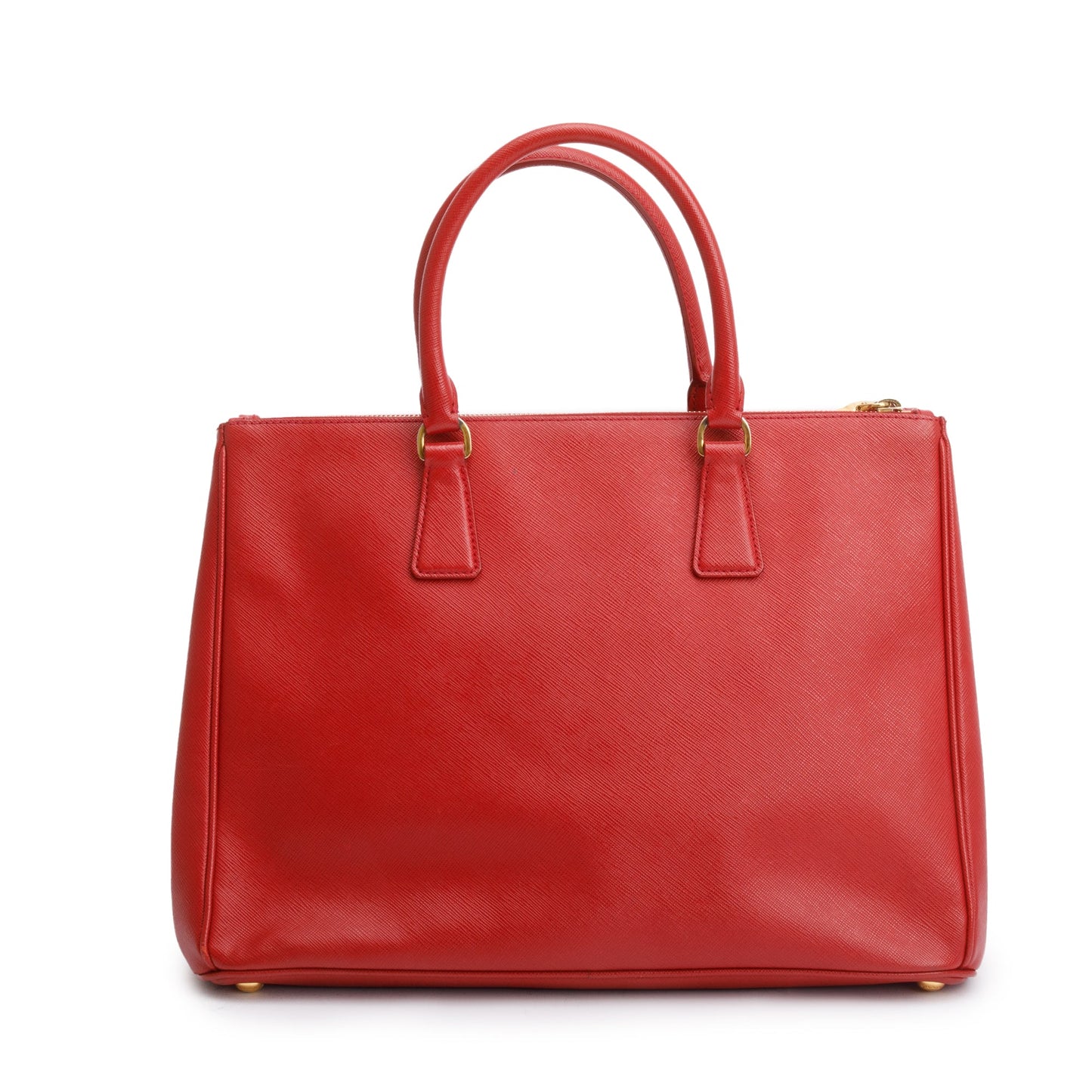 Prada Red Saffiano Lux Large Double Zip Galleria Tote