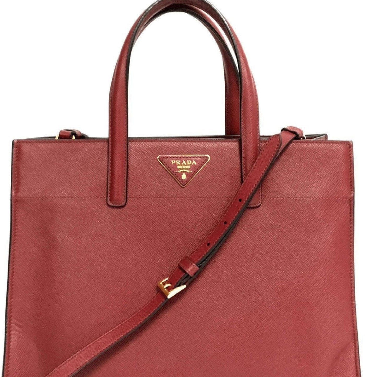 Prada Red Saffiano Soft Tote