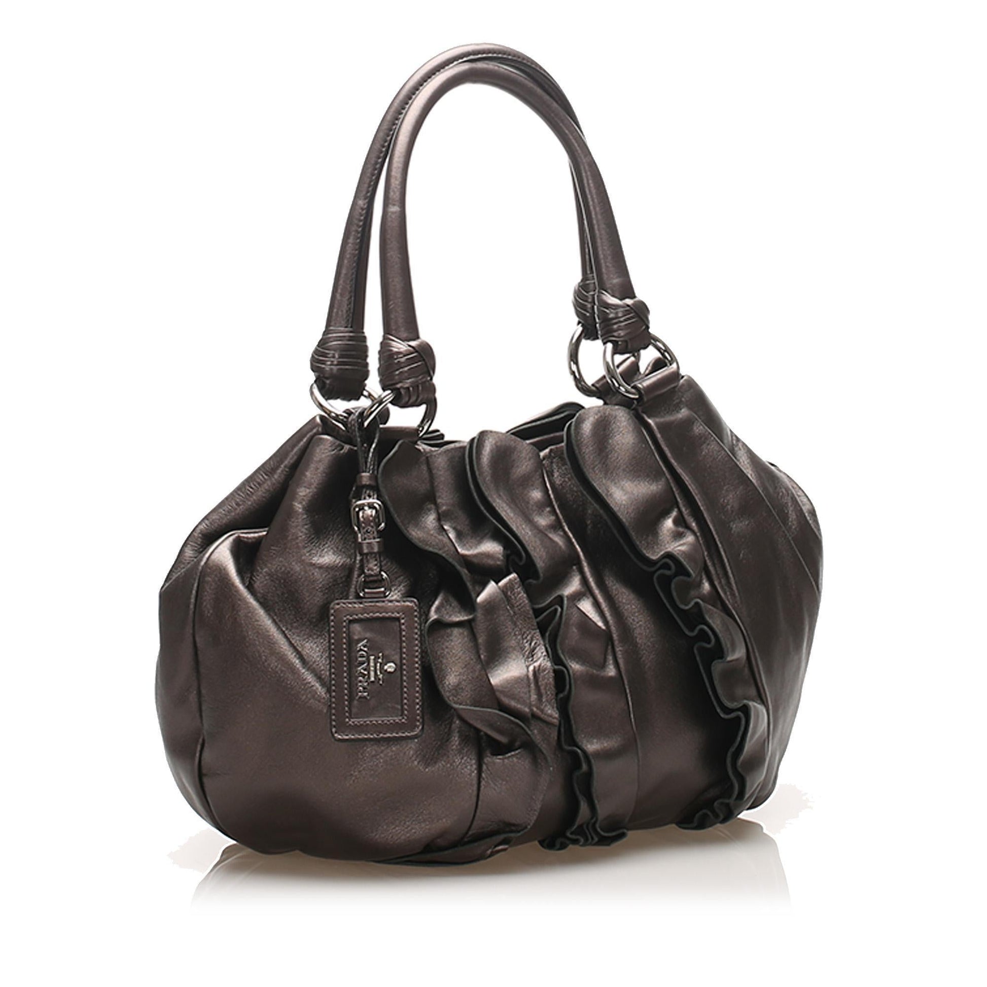 Prada Ruffled Leather Tote Bag ( )