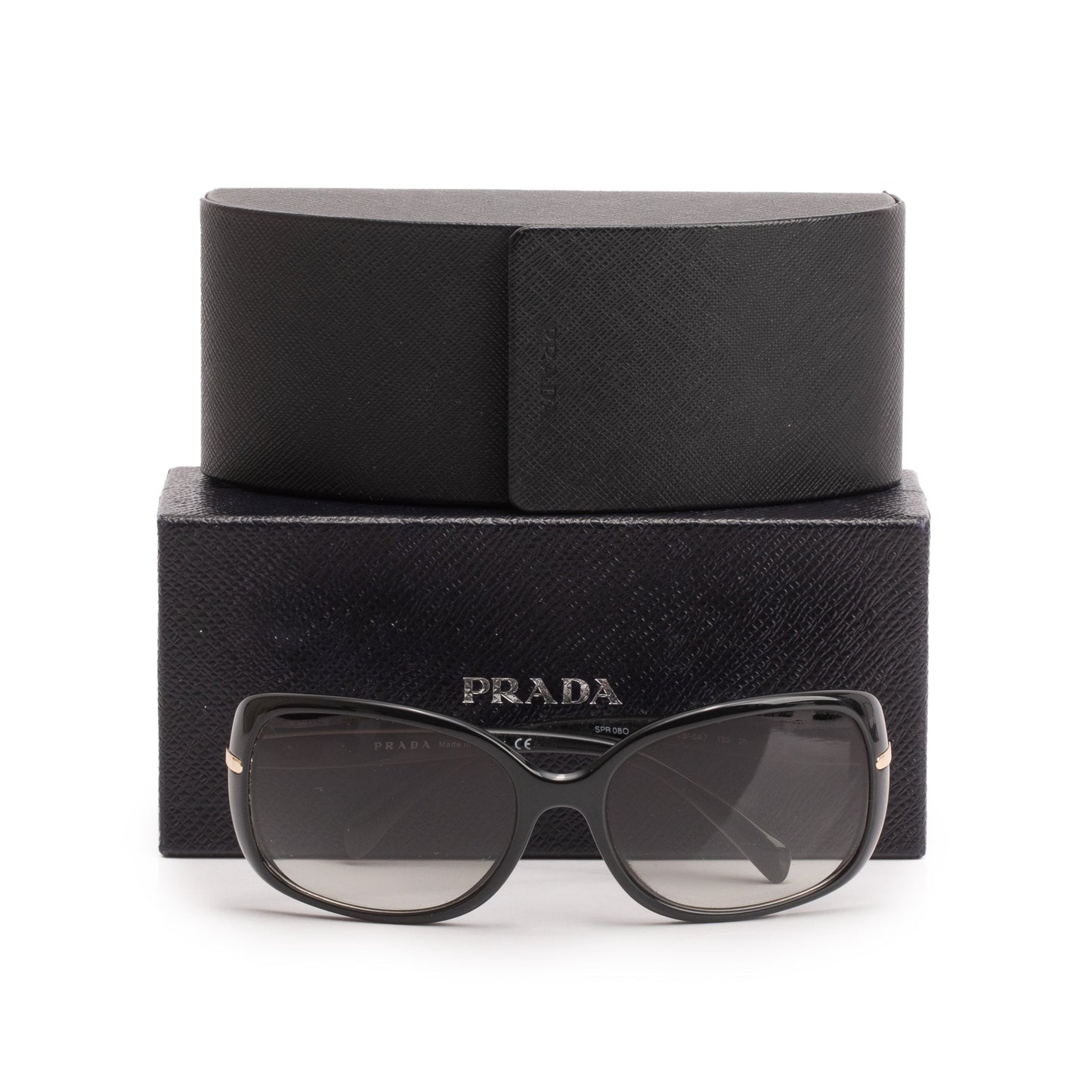 Prada SPR 080  Black Acetate Conceptual Sunglasses