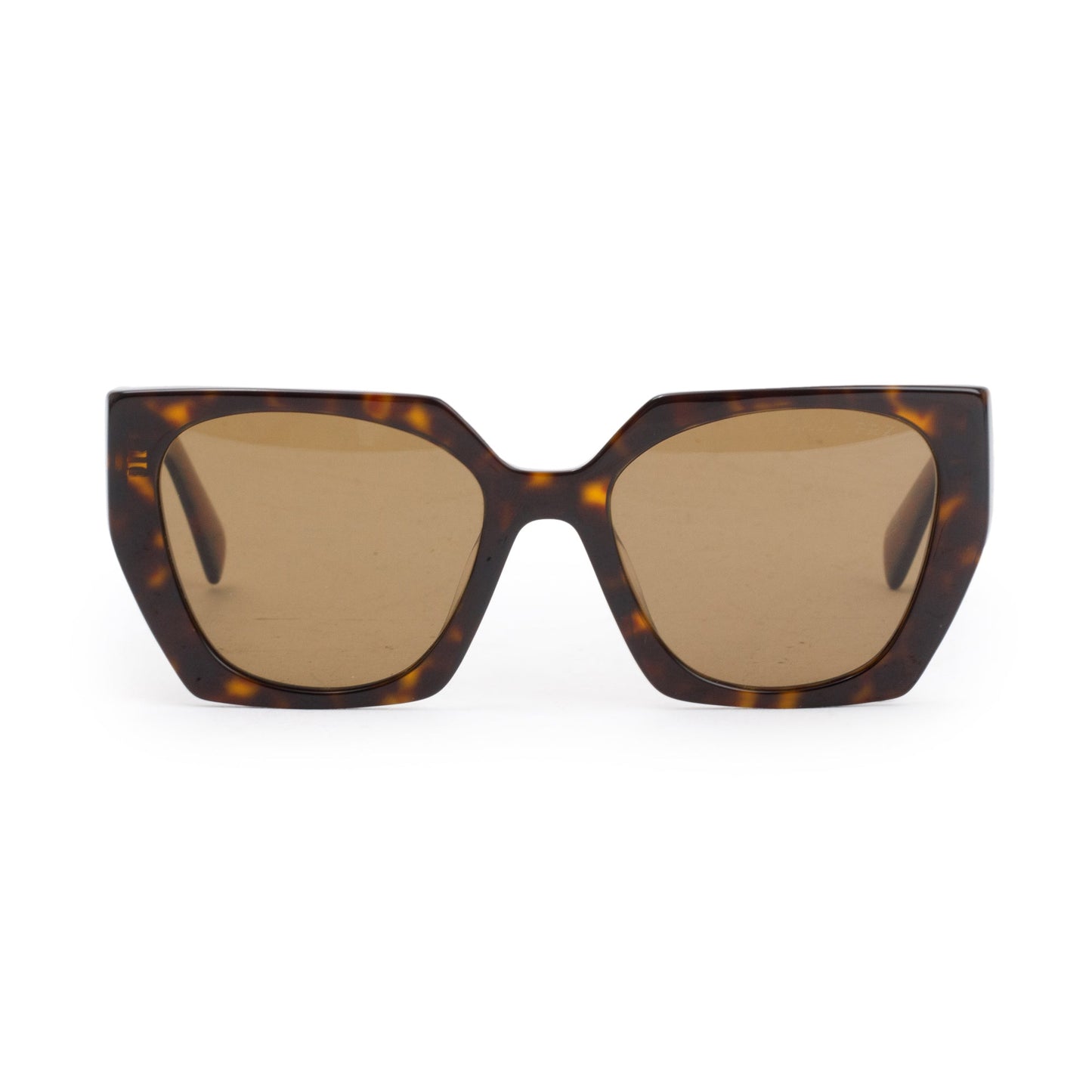 Prada SPR 15W Brown & Red Acetate Cat-Eye Sunglasses
