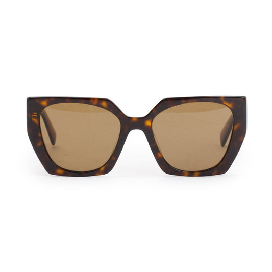 Prada SPR 15W Brown & Red Acetate Cat-Eye Sunglasses