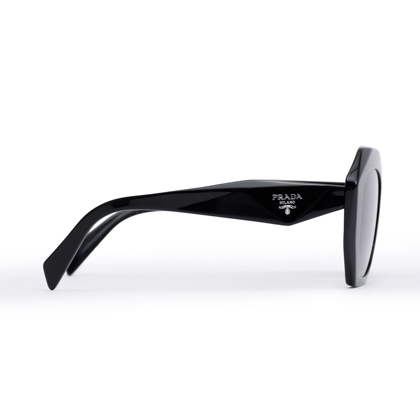 Prada SPR 16W Black Acetate Symbole Geometric Sunglasses