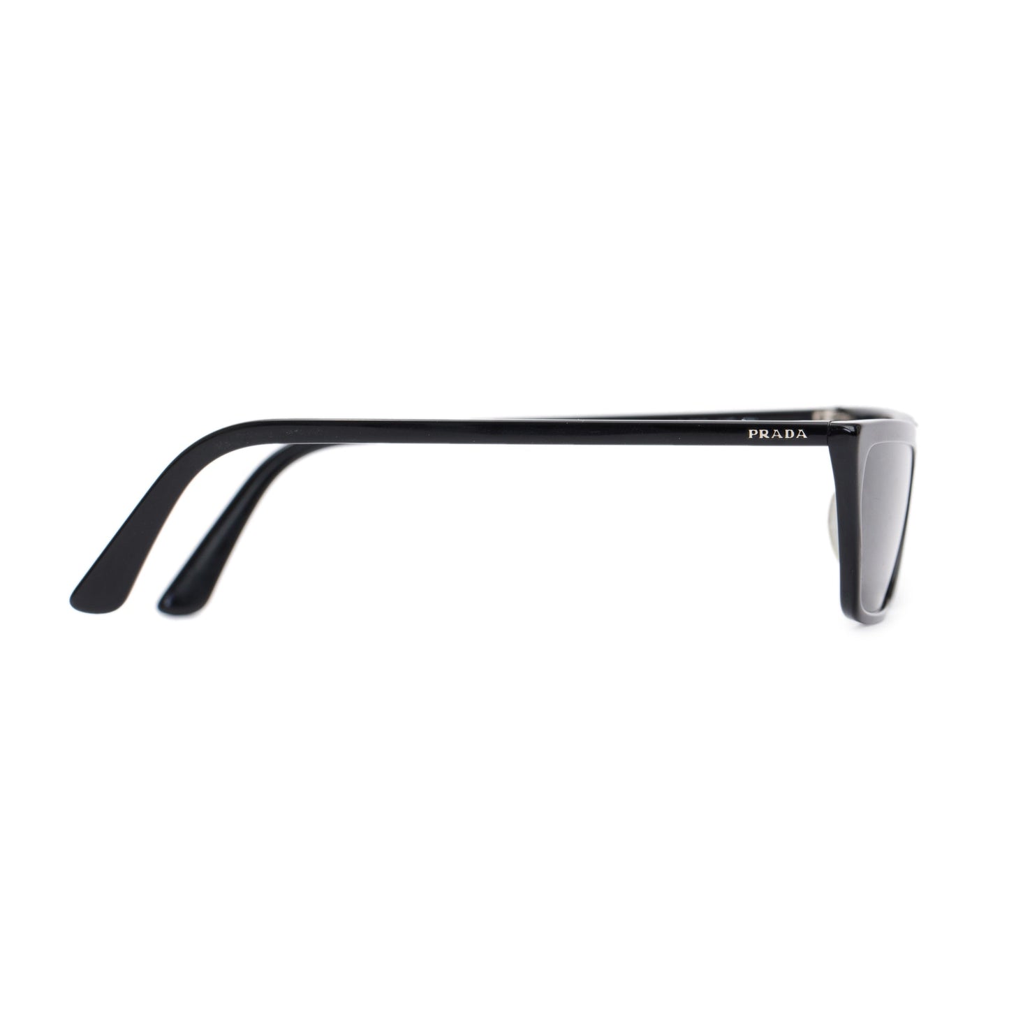 Prada SPR 19U Black Acetate Cat-Eye Sunglasses