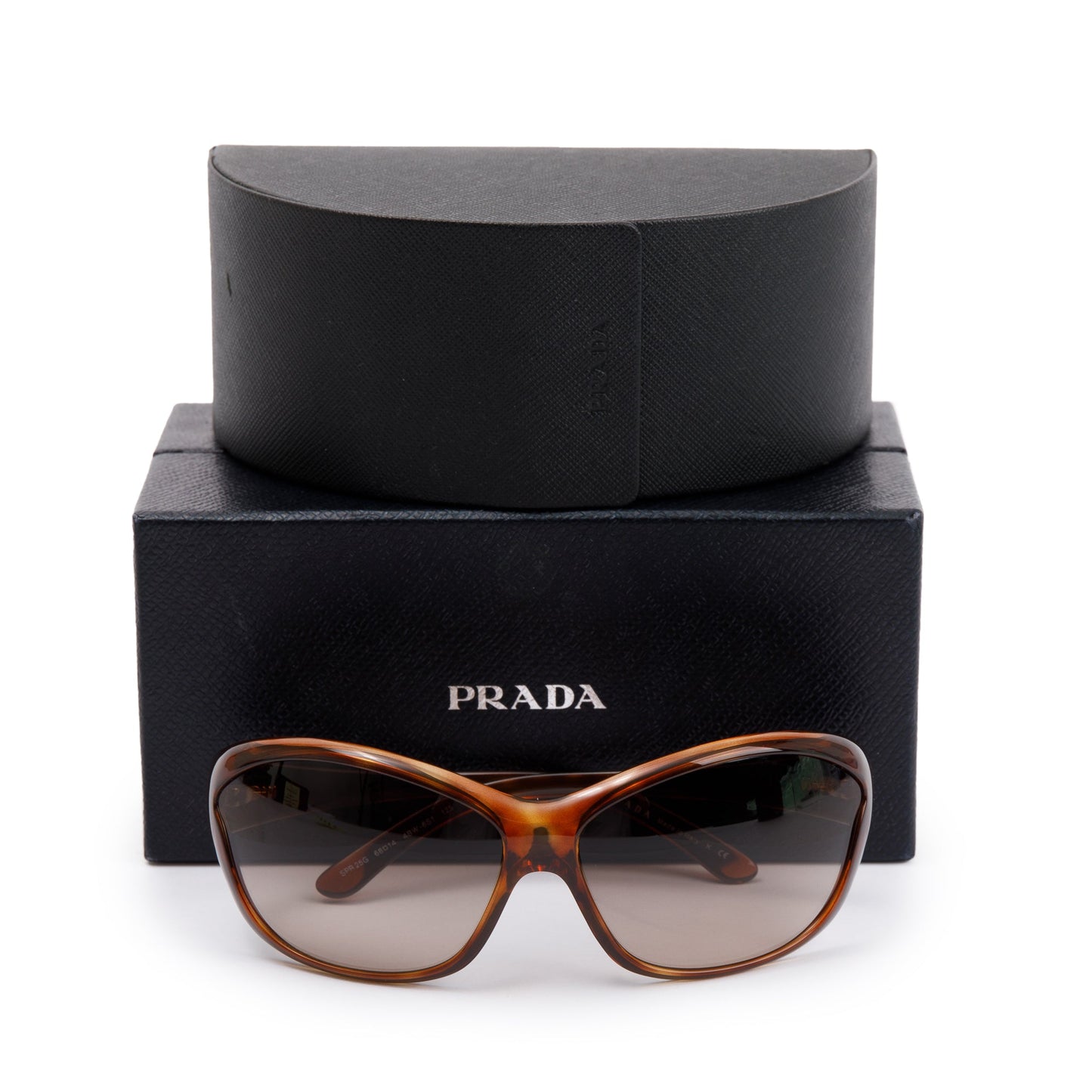 Prada SPR 25G Havana Acetate Gradient Shield Sunglasses