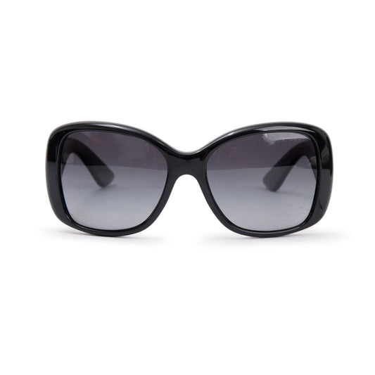 Prada SPR 32P Black Acetate Triangle Logo Sunglasses