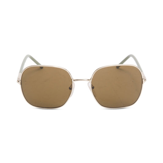 Prada SPR67X Gold-Tone Metal Green Acetate Square Sunglasses