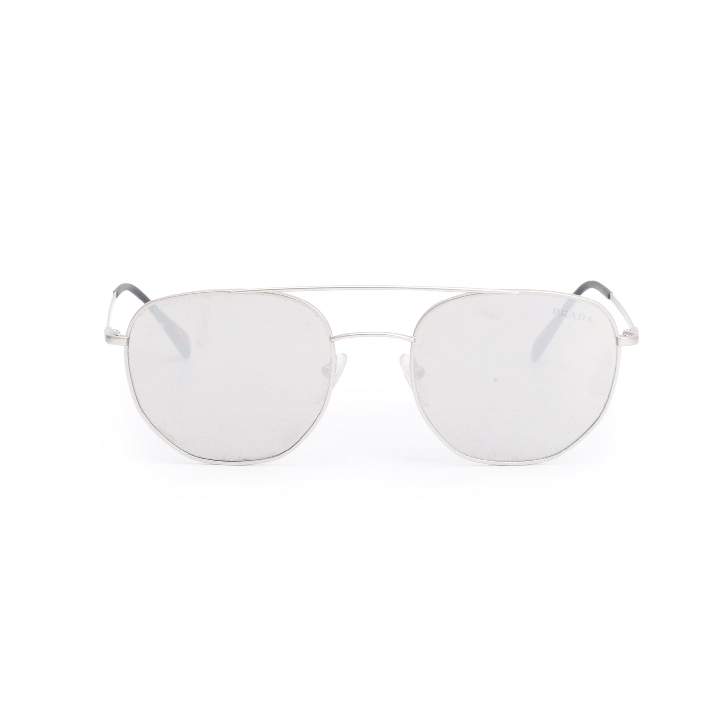 Prada SPS56S Silver-Tone Metal Linea Rosa Pilot Sunglasses