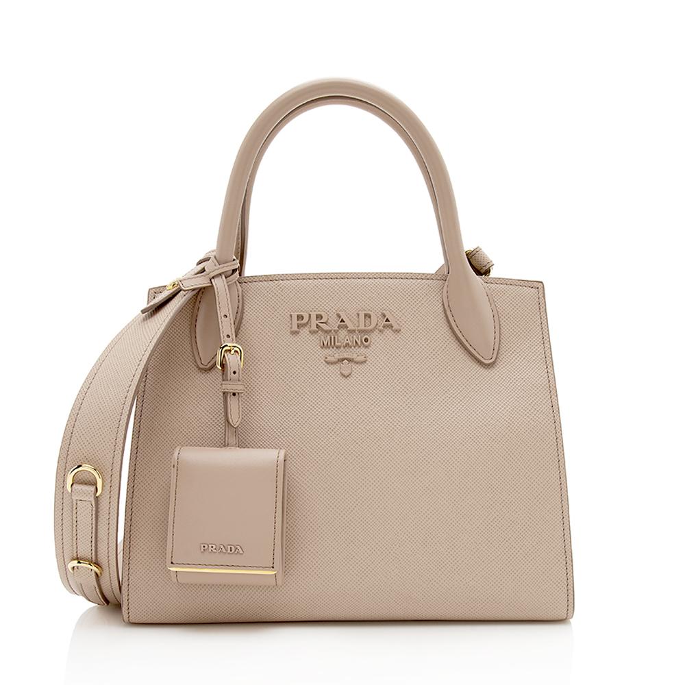 Prada Saffiano Cuir Leather Monochrome Small Tote ( )