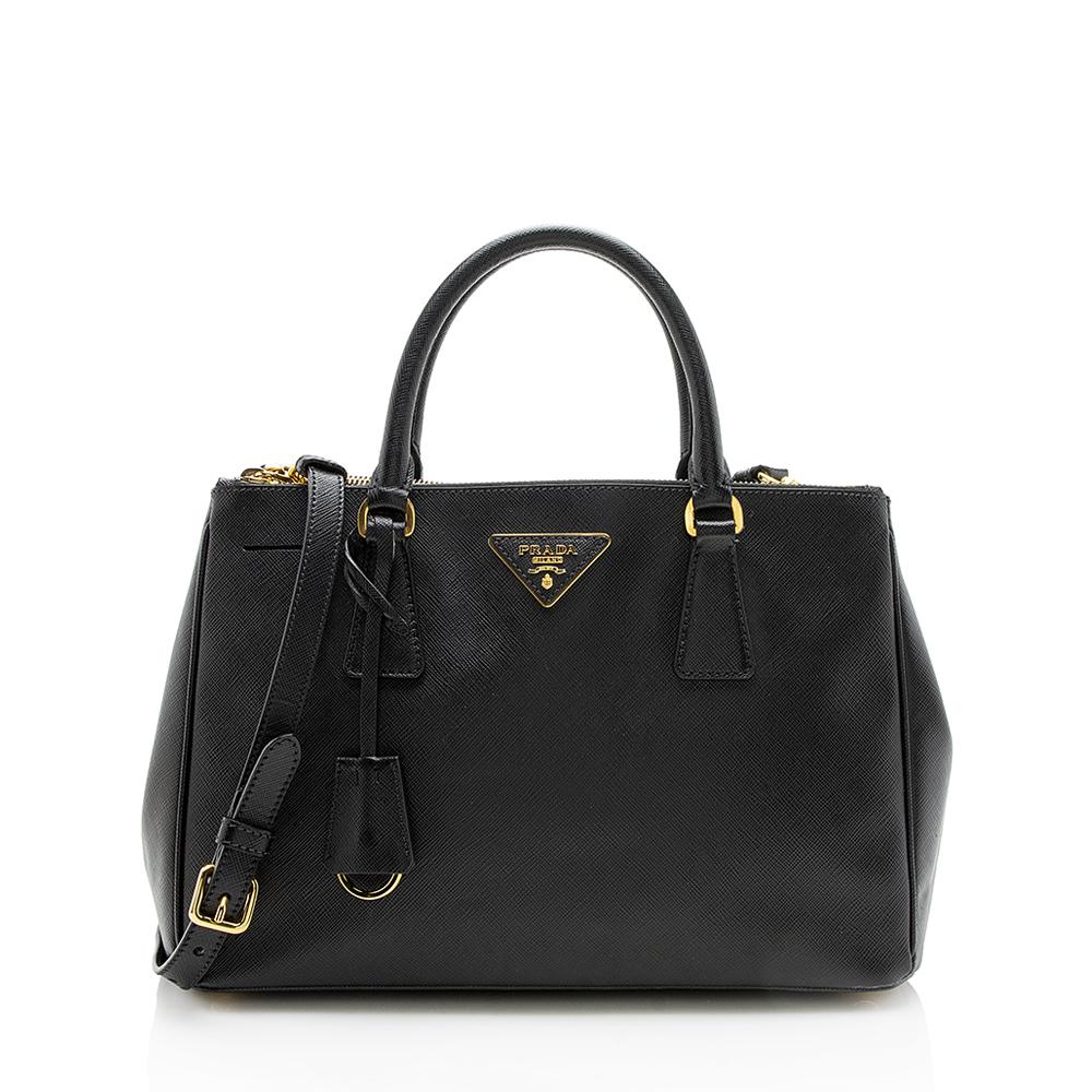 Prada Saffiano Lux Leather Double-Zip Small Tote ( )