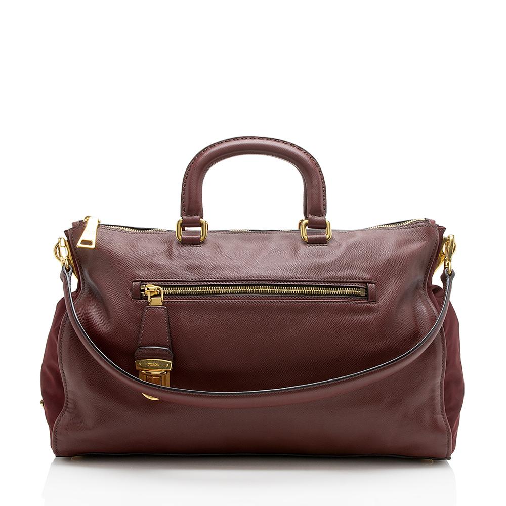 Prada Saffiano Leather Tessuto Large Tote ( )