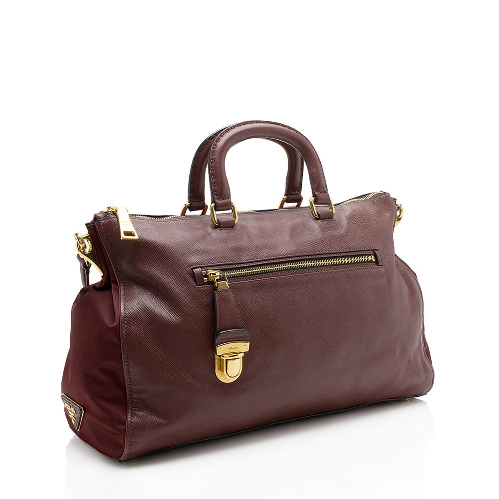 Prada Saffiano Leather Tessuto Large Tote ( )
